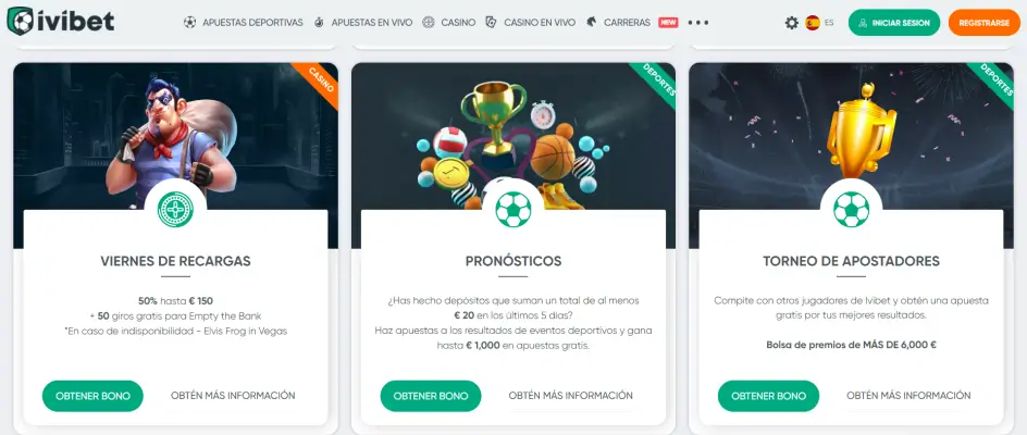 Ofertas de Bonos de IviBet